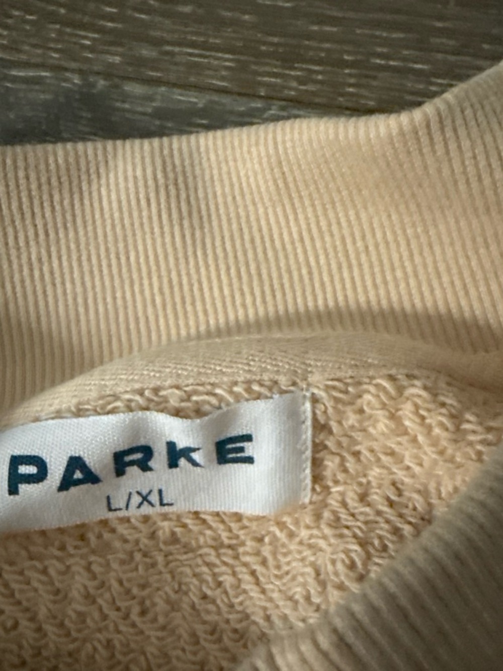 PARKE X DUNCAN Cream Crewneck Sweater with Orange Lettering - Picture 3 of 5